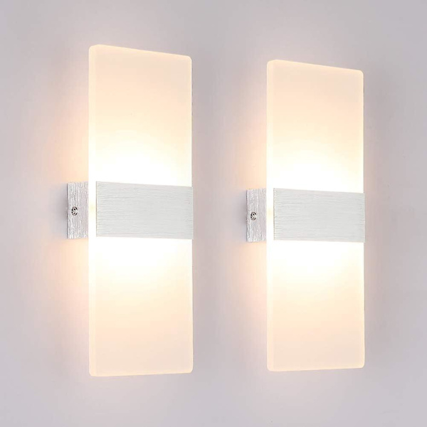 2-pak 12W LED væglampe, varm hvid 3000K, kreativt design indendørs dekorativ lampe til soveværelse, korridor, stue, hotelværelse