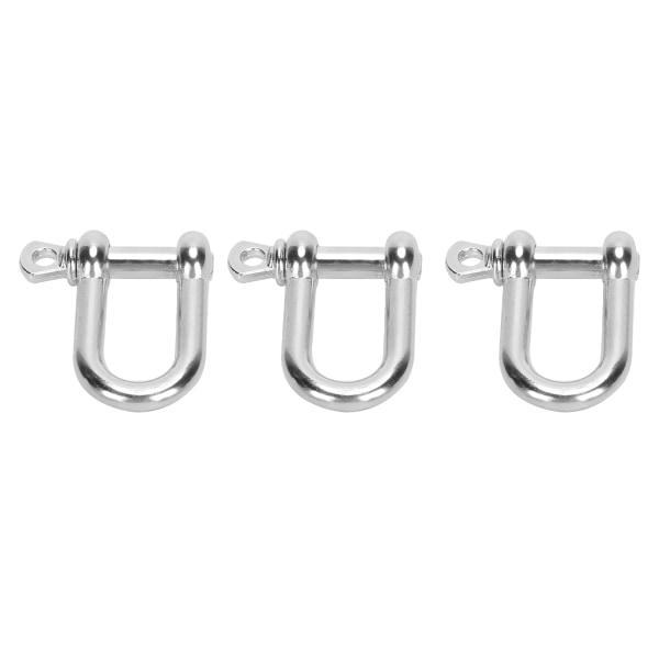 3 stk U-formsjakkel sinklegering D-ringlåsbue-sjakkel for Paracord-armbånd flatt hode