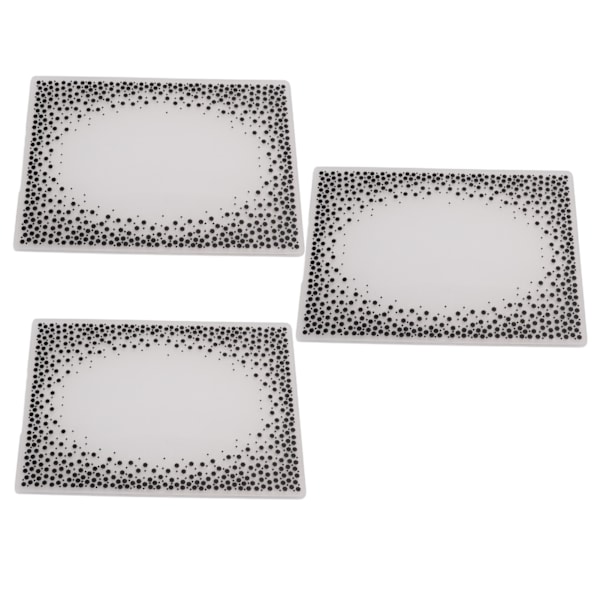 3 stk. Embossing-mapper i plastmaterial, konkav-konveks teksturmaler for DIY-invitasjoner, papirhåndverk