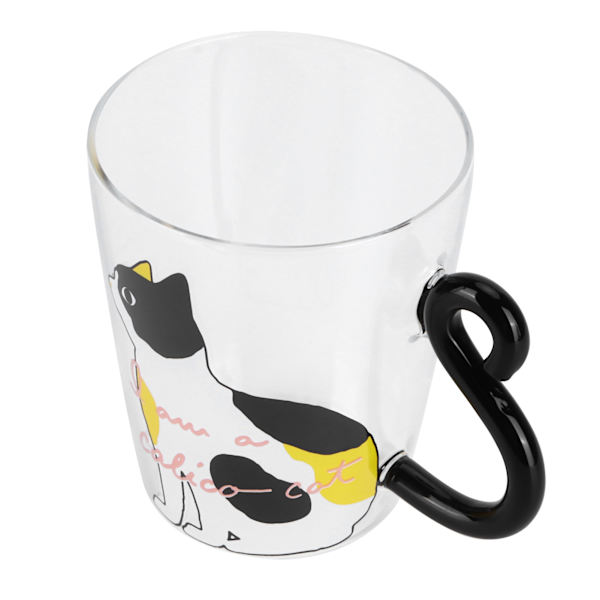 Kattekop Kaffe Mælk Te Vand Glas Børneflaske Transparent Varmebestandig Genanvendelig Krus (Hvid Kat)