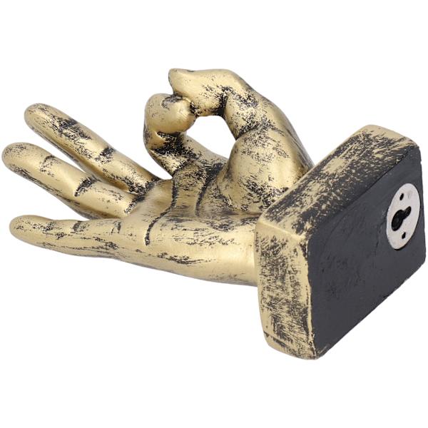Harpiks Finger Statue OK Gest Skulptur Skrivebordsornamenter Hjem Retro Dekorasjon Messing Farge