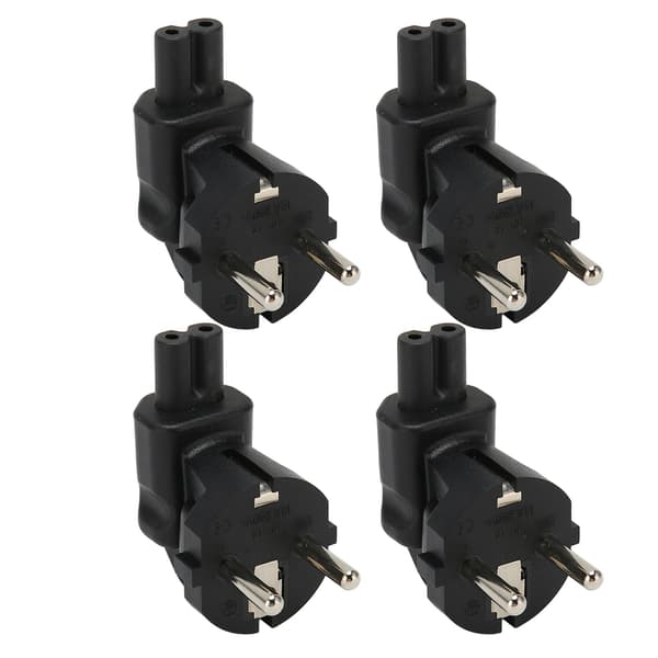 4 stk. EU4.8MM til IEC320 C7 Strømadapter Universal Standard Datamaskin Strømadapter EU-plugg 100‑250V