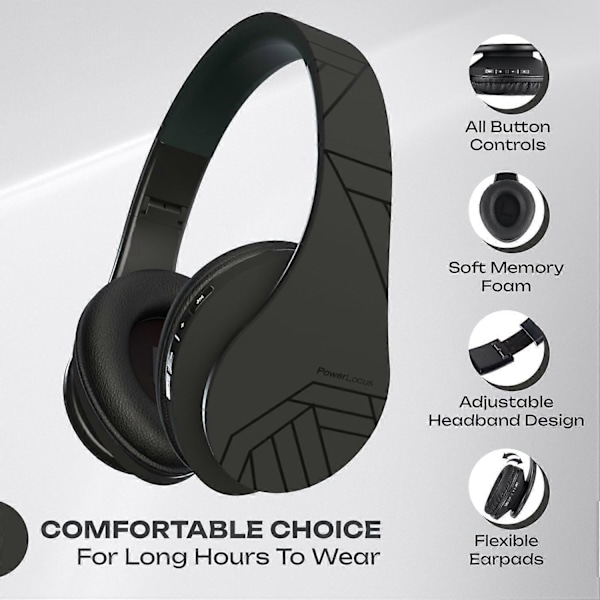 Bluetooth-kuulokkeet, langattomat stereo, kokoontaitettavat, sisäänrakennettu mikrofoni, musta