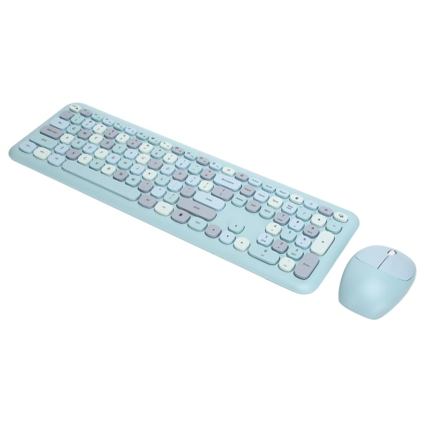 Trådløst tastatur musesæt 2.4G trådløst 110 taster Tastaturmus Computertilbehør Blå