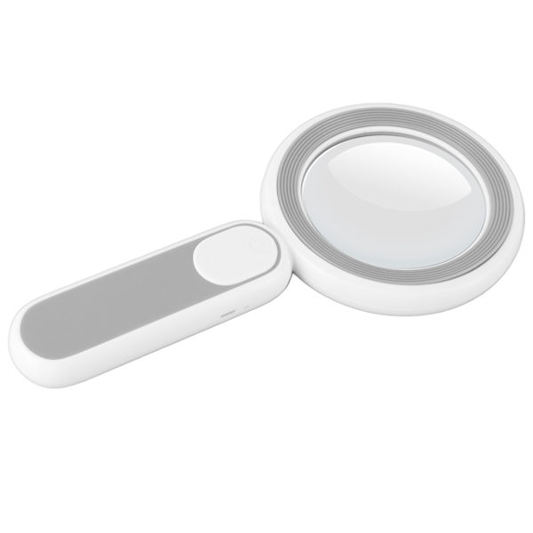 8X Genopladelig Lupe med Lys 21Led 3 Tilstand Lupe til Børn Seniorer Læsning Grå