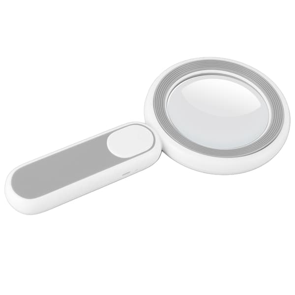 8X oppladbart forstørrelsesglass med lys 21LED 3 modus forstørrelsesglass for barn eldre lesing grå