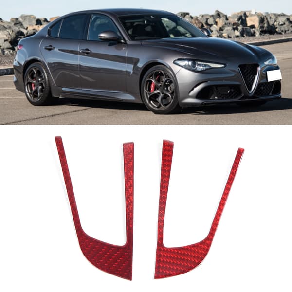 2 st Kolfiber Ratt Knapp Trim Ram Inre Skydd Passar Alfa Romeo Giulia/Stelvio 17-19