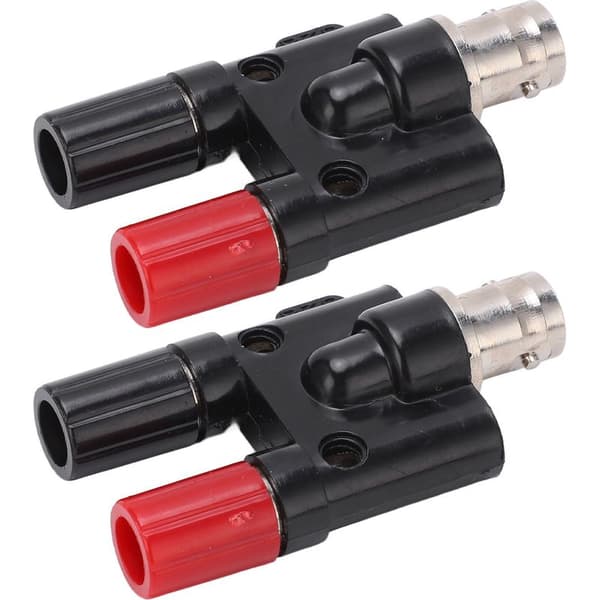 2 stk. BNC hunnkontakt til dobbel bananplugg 4 mm RF koaksial splitteradapter