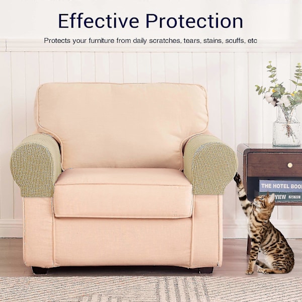 2 stk. Stretch Armlene Trekk Spandex Armtrekk For Stoler Sofa Lenestol Trekk For Lenestol Sofa zd b2 Beige