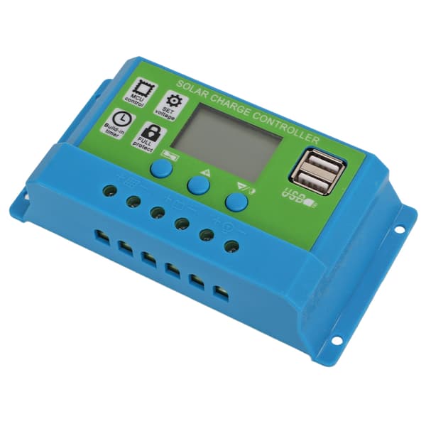 Solladdningsregulator Digital Display Parametrar Justerbar Solpanel Laddningsregulator 12V 24V Adaptiv 10A
