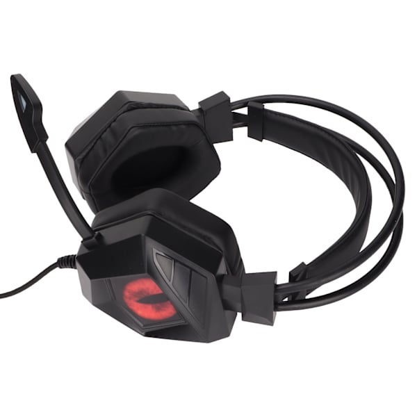 Gaming Headset med brusreducering USB 3,5 mm gränssnitt Over Ear RGB-hörlurar med mikrofon för PS4 PC LaptopSvart Röd