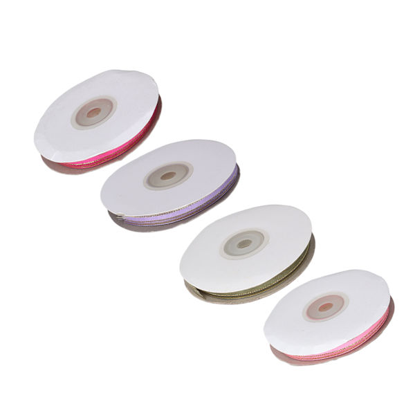 4 st transparenta chiffongband i polyester som inte bleknar, satinband för presentaskar, 9 mm