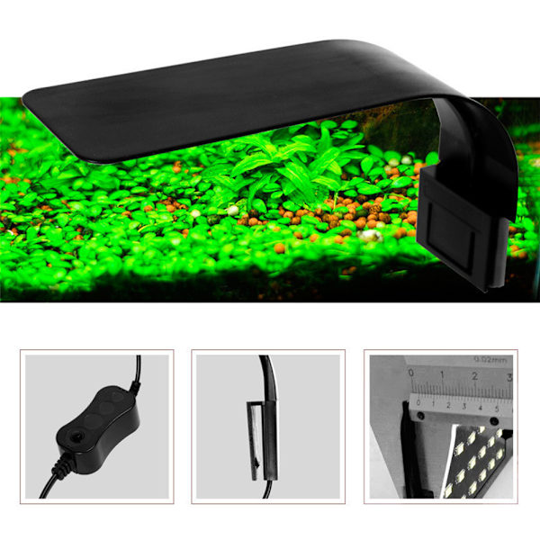 10W Ultratynd LED Akvarielys Højdepunkt Akvarielampe med Klips