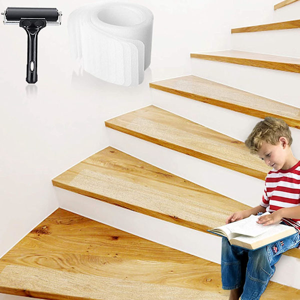 Halkskyddstejp för trappor - 15-pack, 10x80cm, Peva-säkerhetstejp för äldre, barn och husdjur - Vattentät inomhus/utomhus