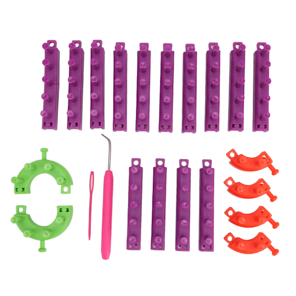 Stickningsvävstolar DIY Making Portable Plastic Light Weight Weaving Looms Kit för hushållsfiltar Halsduk