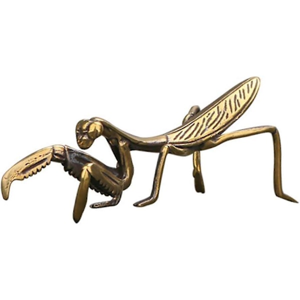 Kobber Bedende Knæler Feng Shui Messing Statue Haveskulptur til Have Gårdkunst Te Bord Indretning Samlerobjekt Gave Forårsfest Dekoration Gylden