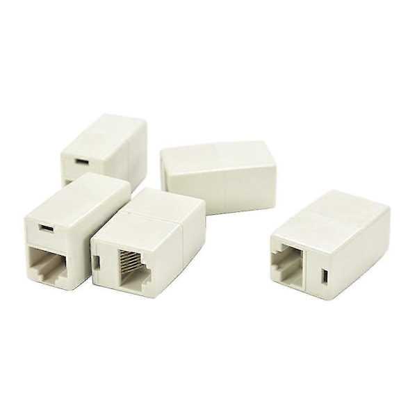 Rj45 Kobler Nettverksforlengeradaptere Nettkabel Skjøtekontakter 5 stk