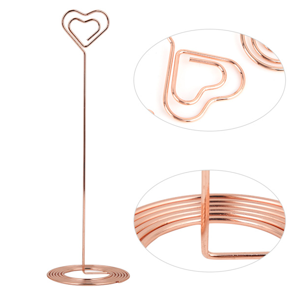 3 st 220 mm Memo Clip Holder Kort Bild Notering Bordnummer Stativ Kontorsorganisatör Roséguld