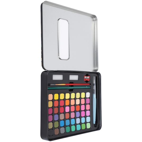 48 färger fasta pigment vattenfärger set bärbar med järnbox mineralmaterial