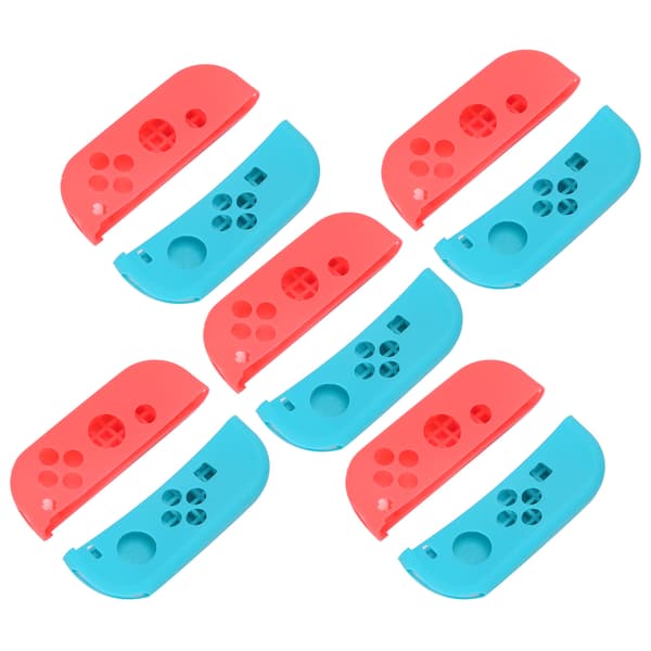 5 sæt silikone gamepad-cover stærk beskyttelse spilmaskine tilbehør til NS Switch Rød Blå