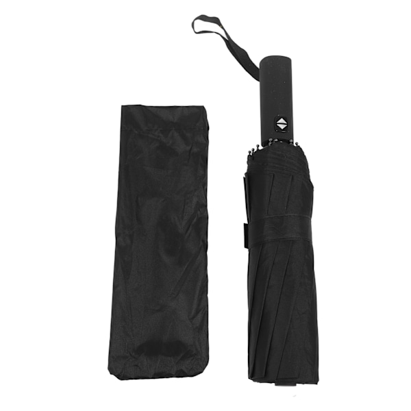 Automatic Folding Umbrella Graphite Black 12 Ribs UV Protection Auto Collapsible Umbrella for Outdoor