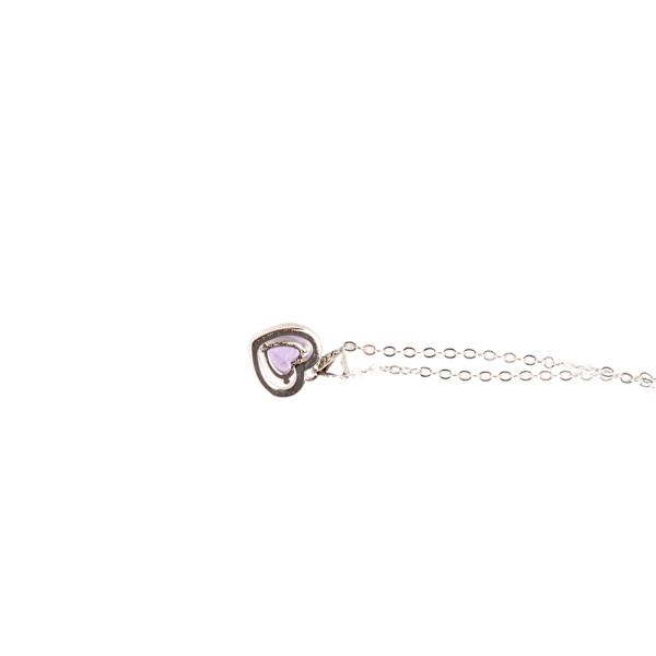 Halsband med hjärta, 45 cm långt, i tutenag, elegant stil, utsökt design, damhalsband för resor, fester, födelsedagar