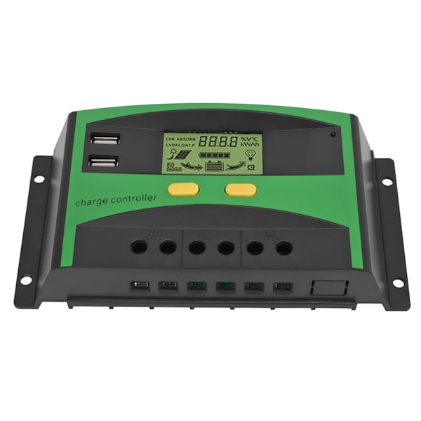 Automatisk igenkänning av solladdningsregulator LCD-skärm Aktuell display Intelligent solregulator 12V 24V 30A