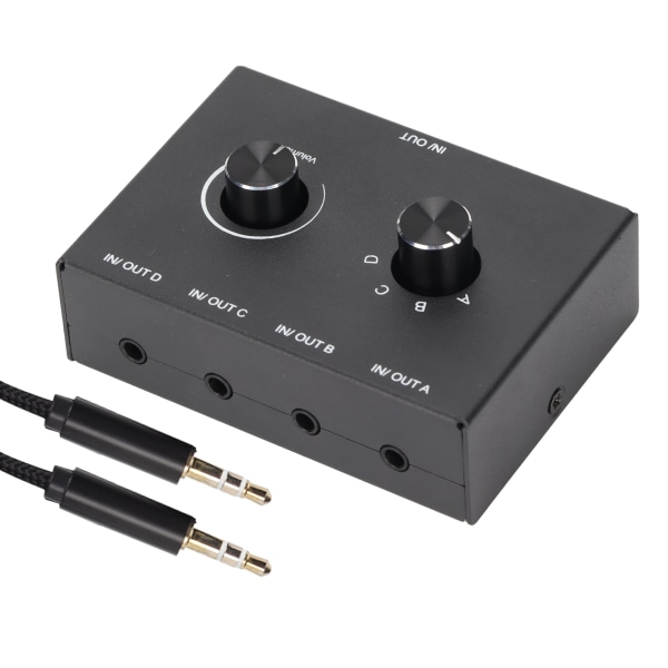 4-portar 3,5 mm Stereo Passiv Switcher 1 In 4 Out 4 In 1 Out Converter för MP3-hörlurar