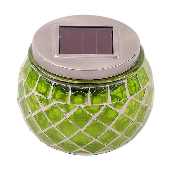Solar Glasboll Lampa Mosaik LED Trädgårdslampa, Bordslampa Nattlampa För Gård Trädgårdsdekoration Zekai