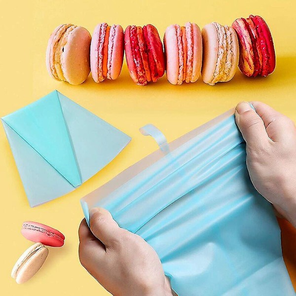 8 stk. Profesjonelt Gjenbrukbart Sprøytepose Sett - 6 Konditor Dyser og 1 Blå Silikon Sprøytepose, DIY Cupcake og Muffins Kaker