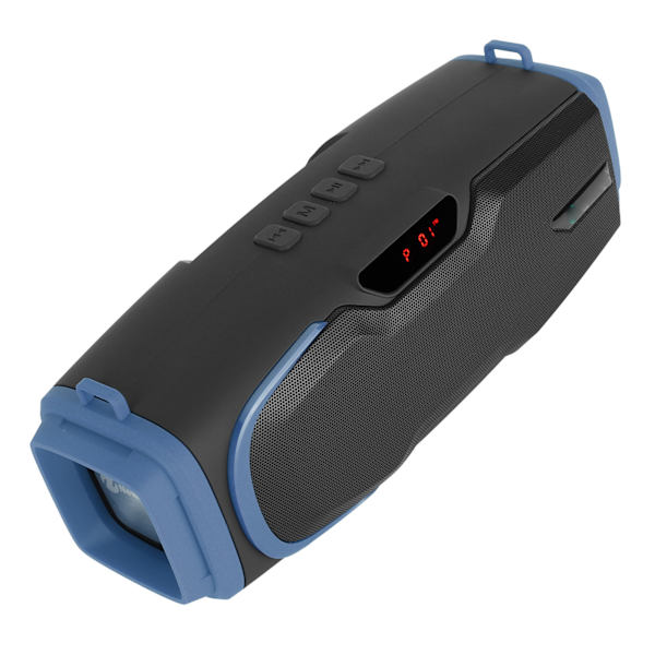 Bluetooth-högtalare med hög volym, bärbar tung bas, musikspelare med display och mikrofon, blå