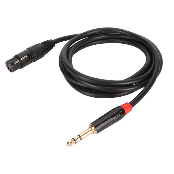 Mikrofonkabel 2m Lang XLR Hun til 1/4 Tomme TRS Balanceret Signal Interconnect Kabel