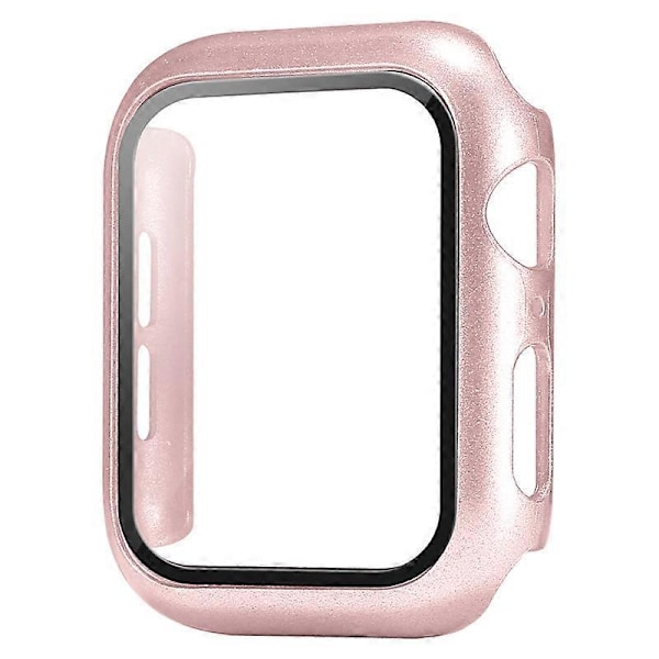 Ruusukultainen kotelo yhteensopiva Apple Watch 44MM:n kanssa, 2 in 1 suojaava PC-kovakotelo ja HD-karkaistu lasikalvo iwatch 44MM -lisävarusteelle näytönsuoja