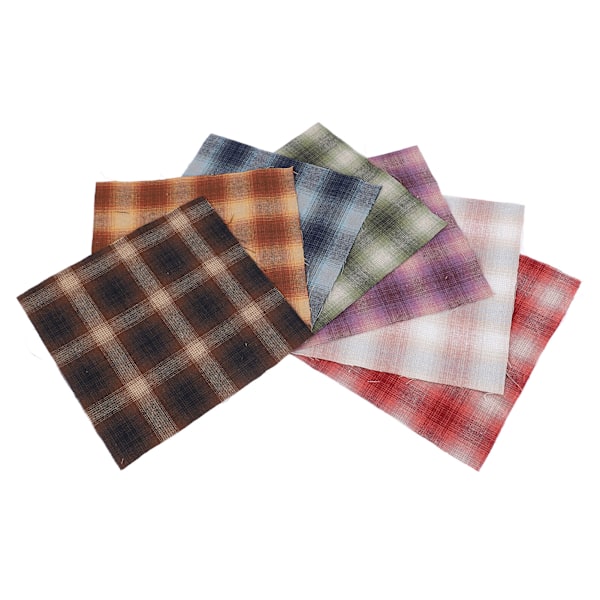 Plaid Quilting Fabric Soft Comfortable Fade Resistant Handcrafted Plaid Cotton Fabric Sewing DIY Craft