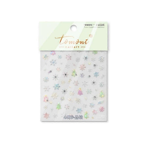 5D Nagelstickers Hög Kvalitet Diamant Julserie Snöflinga Form Nageldekorationer Nagelkonstdekorationer to4434