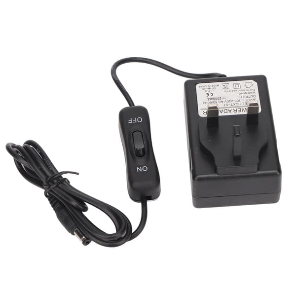 12V strømadapter 20 cm nålskumkutter DC strømforsyningsadapterpluggutstyr 100-240V UK-plugg 12V 2A 24W