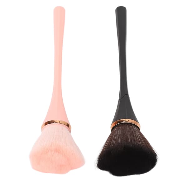 2 stk. make-up børstesæt, præcis farvelægning, udtoning, 3D, bløde, rige, slanke børster, løs pudder, blush, stor make-up børste