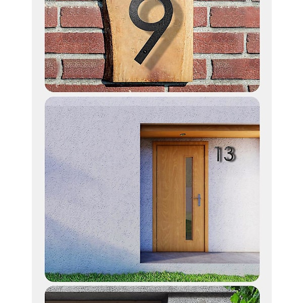 Husnummerskylt Moderna Dörrnummer Skylt Zinklegering Husadressnummer (3, Svart) 20cm