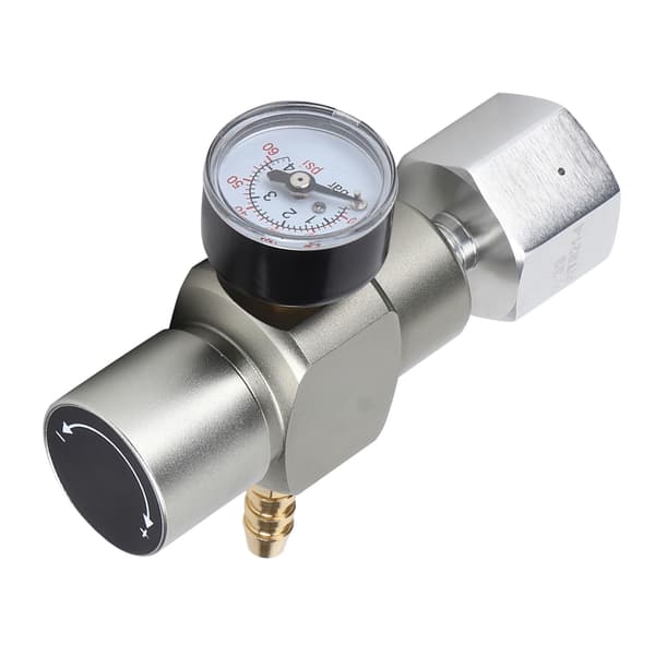 2 i 1 Mini CO2 Gassregulator Sodatrykkmanometer med adapter 3/8in til TR21.4