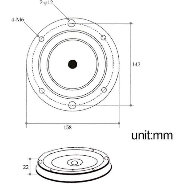 16cm Rund Dreieskive Lager, Svingbase for Båtsete/Barstol, Kraftig Svingplate Hardware