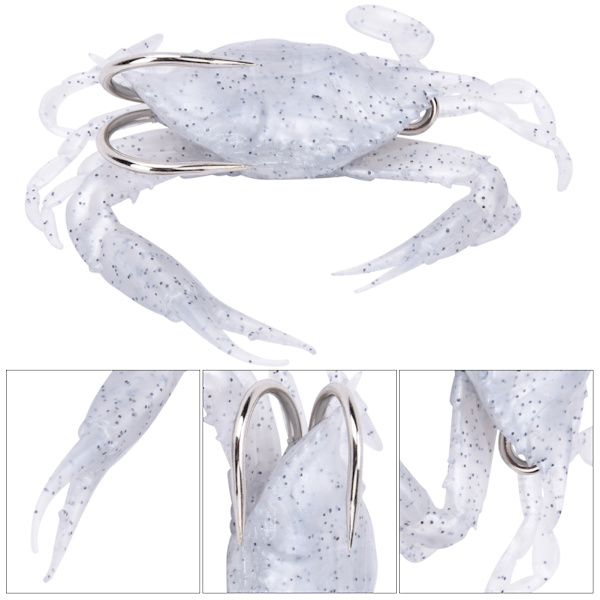 2 st Silikon Mjuka Fiskedrag Konstbete Krabba med vassa krokar Fiskredskap Tillbehör2#