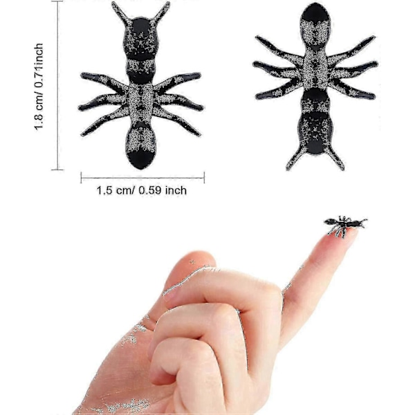 300 Stykker Fake Maur Spøk Plast Svarte Maur Insekter Vits Leker Realistiske Insekter For Halloween Fest Gunst Dekorasjon Rekvisitter
