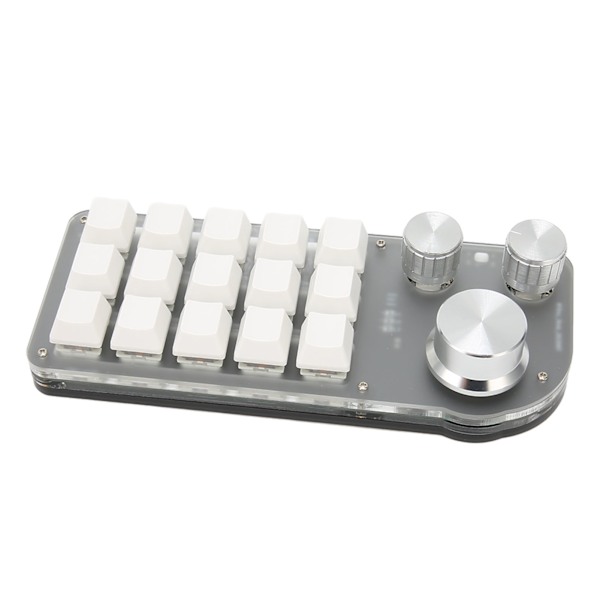 Programmerbar tastatur 15 taster 3 knotter blå bryter mekanisk minnefunksjon mini tastatur for spillkontor media