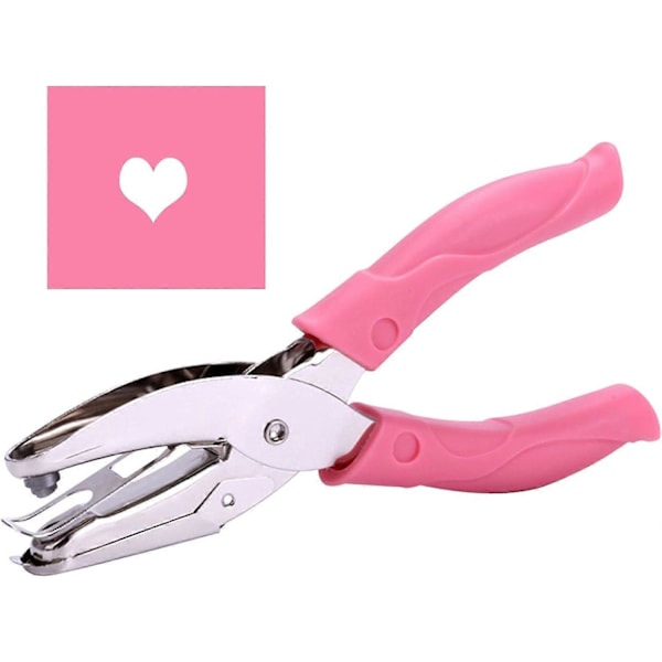1/4 tomme Små Papirhuller Mini Lille Hjerteformet Hul Papirhul med Pink Blød Ha