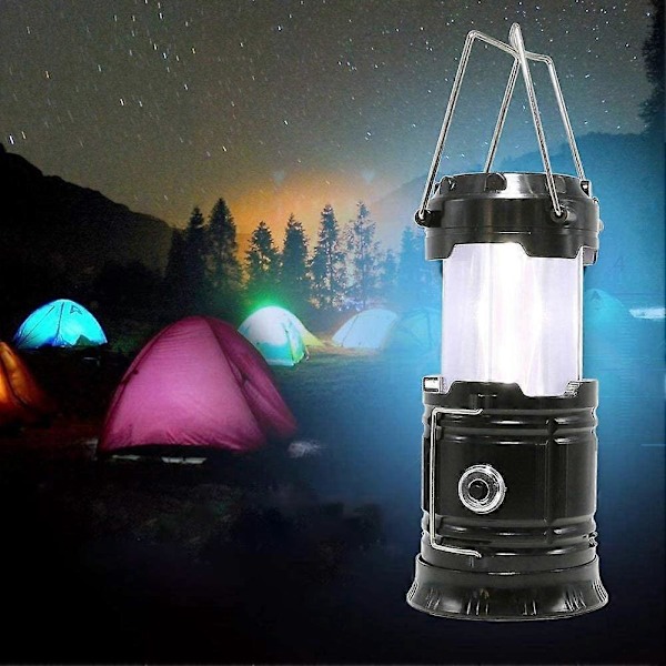 Bärbar LED Campinglykta - Ultraljus USB Uppladdningsbar Soldriven Batteridriven Lykta Ficklampa, för Camping, Vandring, Skjul Vid Strömavbrott
