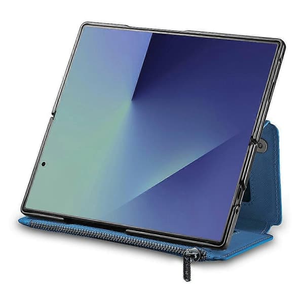 Compatible with Samsung Galaxy Z Fold8 Ultra Magnetic Case Detachable Wallet Stand Fabric Texture Leather + PC + TPU Phone Case Blue