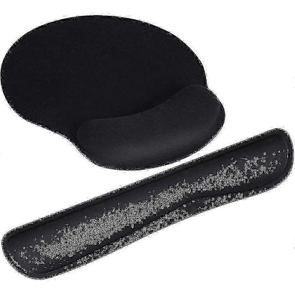 Tastatur Håndledsstøtte og Musemåtte med Håndledsstøtte, Memory Foam Sæt til Computer/laptop/mac, Holdbar Komfortabel Letvægt for Nem Skrivning