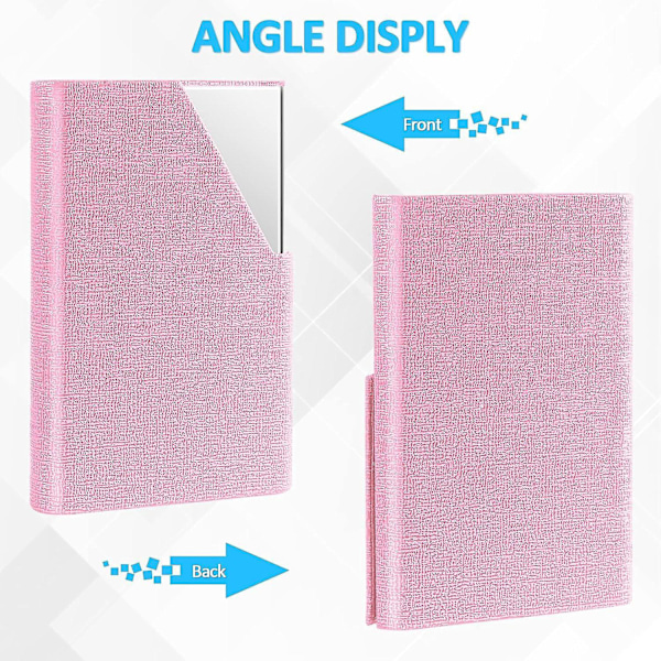 Visitkortfodral - 2-pack, PU-läder med magnetisk stängning, perfekt för resor och affärer - Svart & Rosa