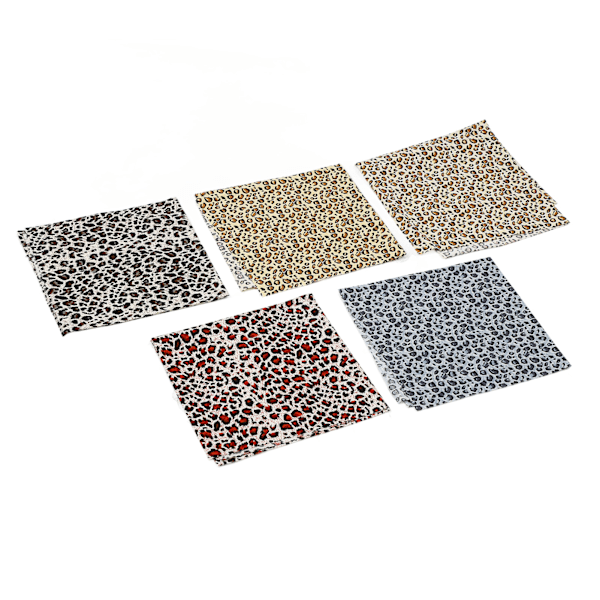 5 kpl Leopardikuvioinen print 5 väriä Hajuton Pehmeä Leopardikuvioinen print Patch Kangas