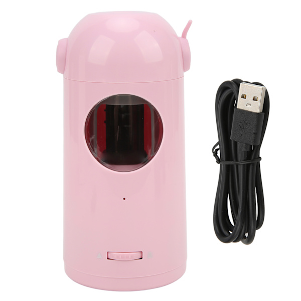 Elektrisk blyantspisser, helautomatisk, smart stopp, justerbar blyantspiss, oppladbar, astronomisk elektrisk spisser, rosa